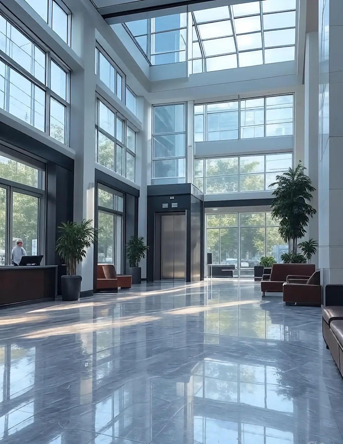 Clean professional office lobby in Orlando